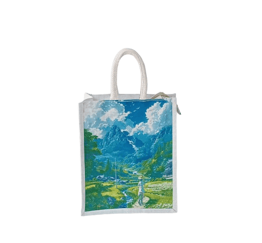 Cotton Jute Lunch Bag view 3