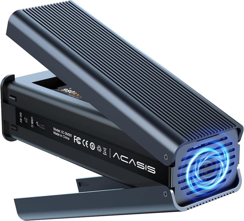 ACASIS M.2 NVMe SSD Cloner, Dual-Bay Offline Duplicator with Cooling Fan, USB C to M.2 Cloner, Enclosure for NVMe M.2 PCIe Size 2230/2242/ 2260/2280