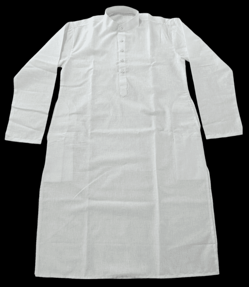 White Linen Kurta for Men view 3