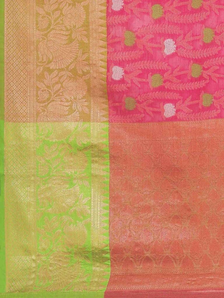 Women's Brocade Soft Silk Zari Woven Saree With Unstiched Blouse Piece view 5