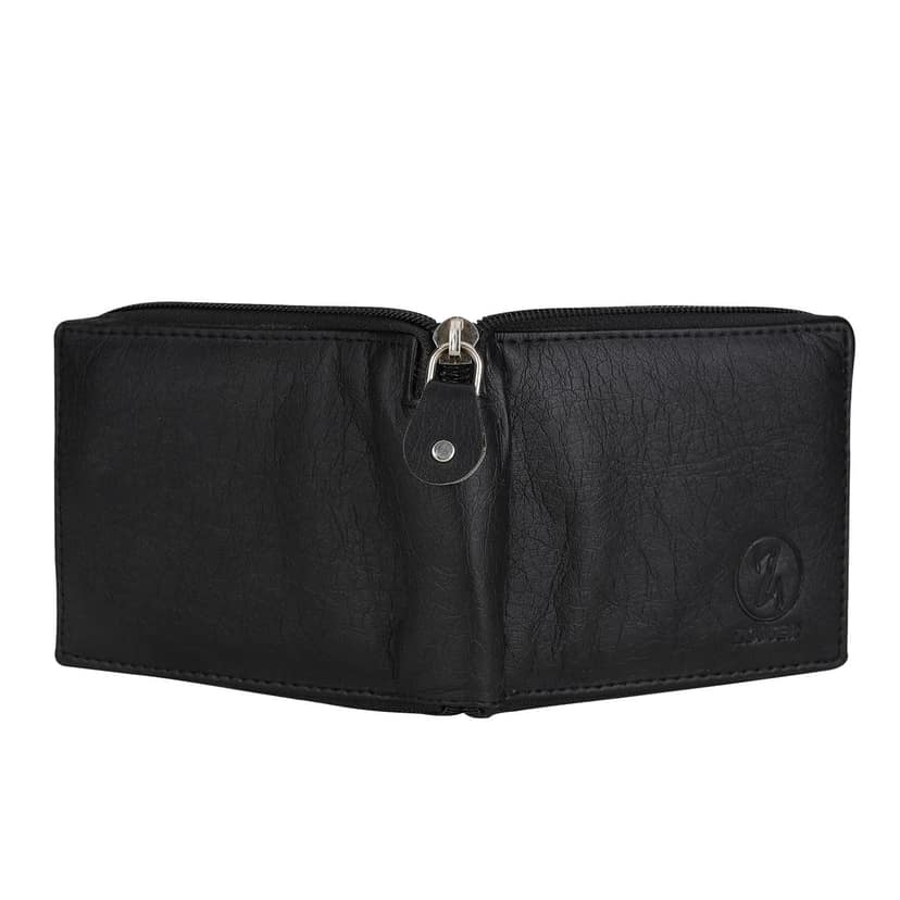 ZOSTER Black Vegan Leather Wallet for Men & Women - Stylish and Sustainable Wallet view 4