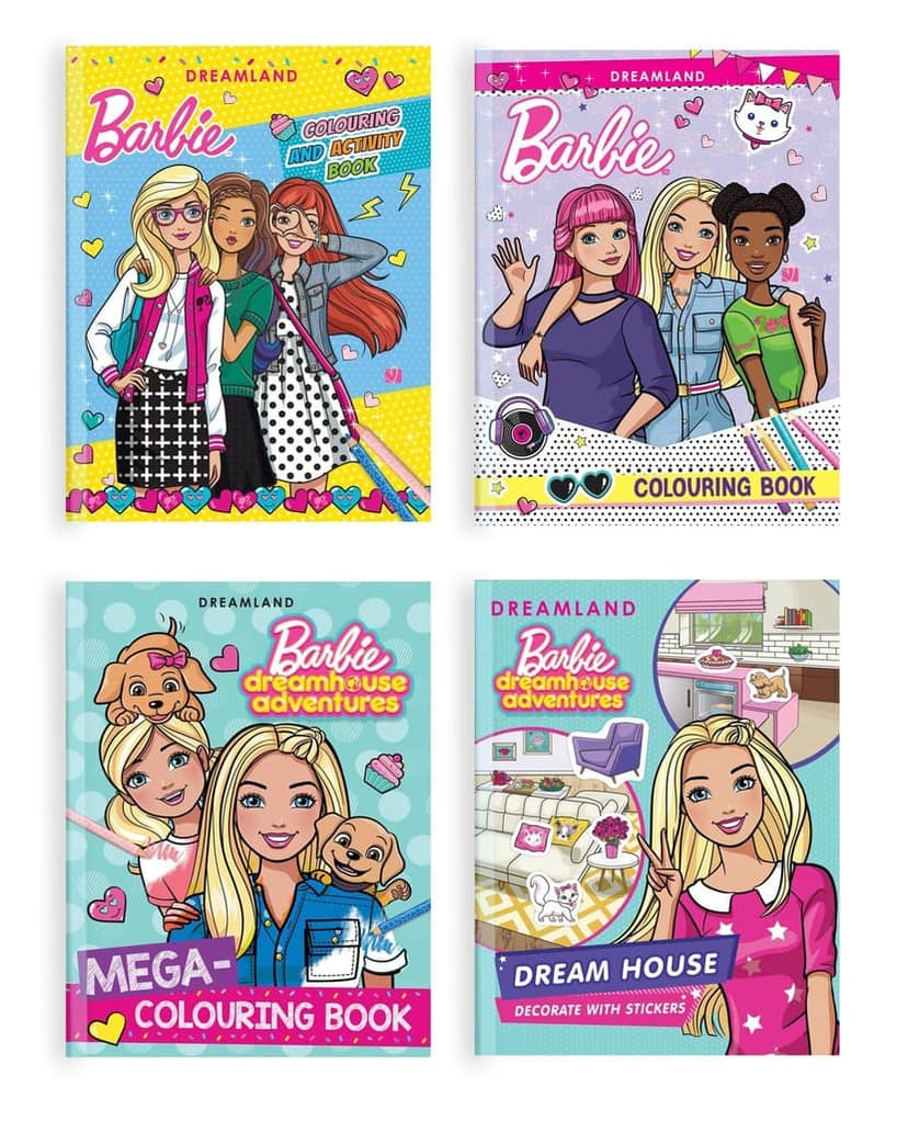 Barbie Colouring and Activity Books Pack with Stickers for Kids Age 2 -8 years (A Set of 4 Books) [Paperback] Dreamland Publications