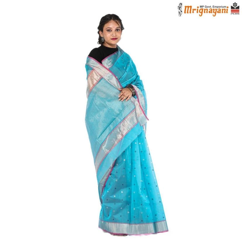 HANDLOOM CHANDERI SILK SAREE WITH BLOUSE (SKU - 1SC109310522 SAREE-1040) view 2