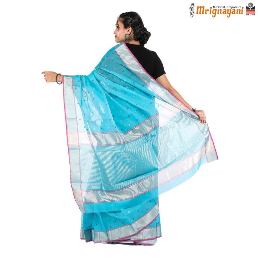 HANDLOOM CHANDERI SILK SAREE WITH BLOUSE (SKU - 1SC109310522 SAREE-1040) view 4