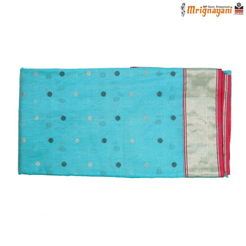 HANDLOOM CHANDERI SILK SAREE WITH BLOUSE (SKU - 1SC109310522 SAREE-1040) view 5