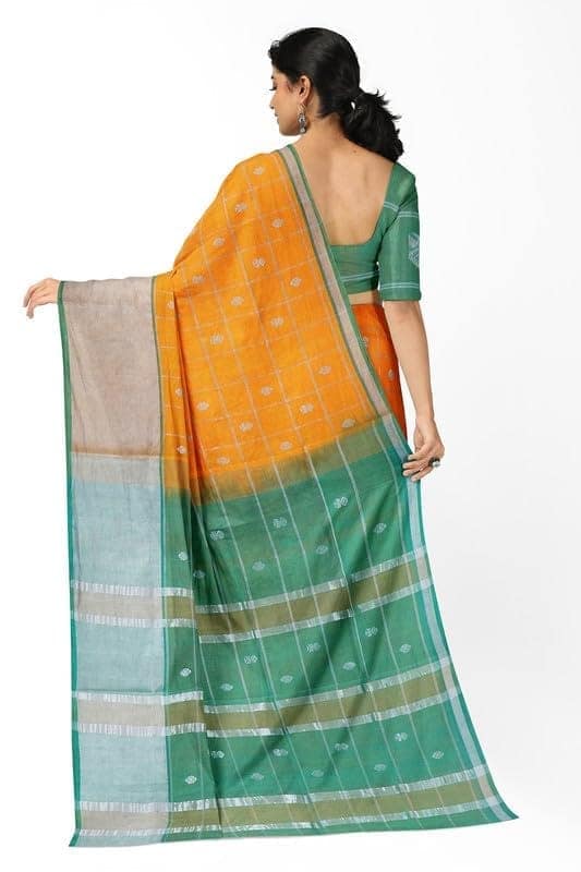 APCO Handloom - Women's Venkatagiri Pure Cotton Handloom Saree, Yellow 12 view 3