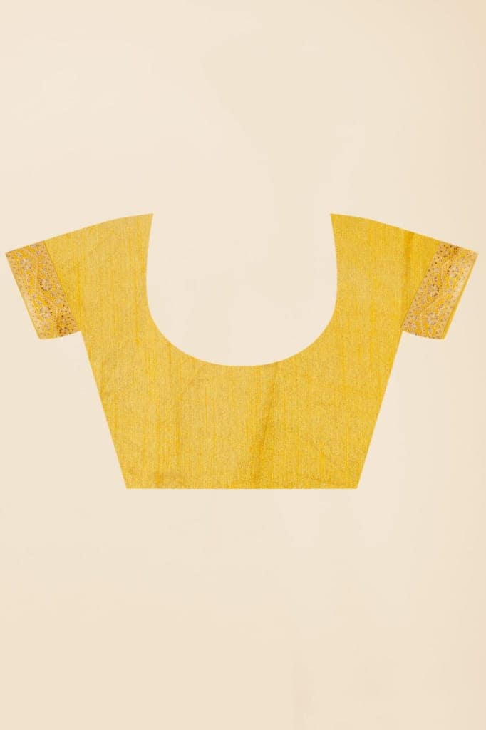 Yellow Dola Silk Saree view 4