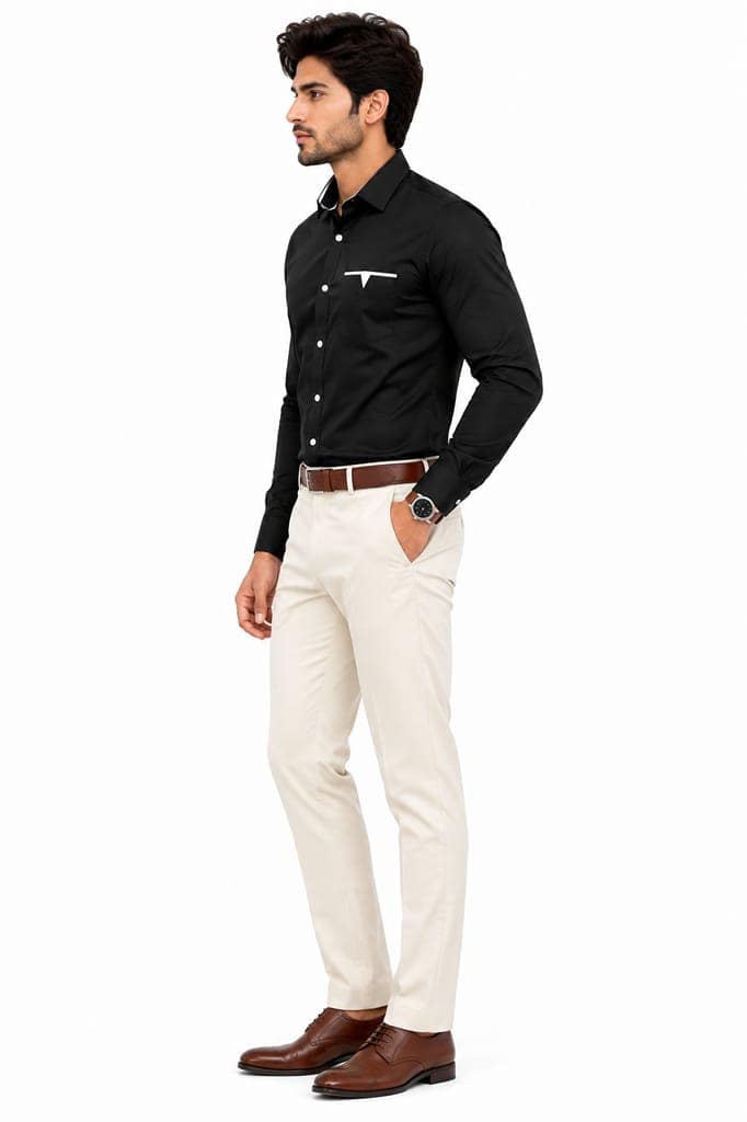 Premium Quality Stylish Formal Black Shirt for men view 3