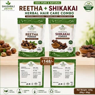 Shushraj Jaivik Reetha & Shikakai Combo Pack – 160 g