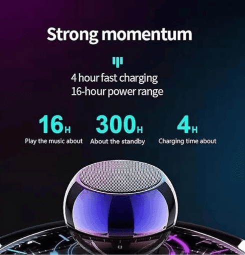 Portable Bluetooth Mini Dynamic Metal Sound with Google, Alexa & Siri Assistant Smart Speaker (Multicolor) view 5