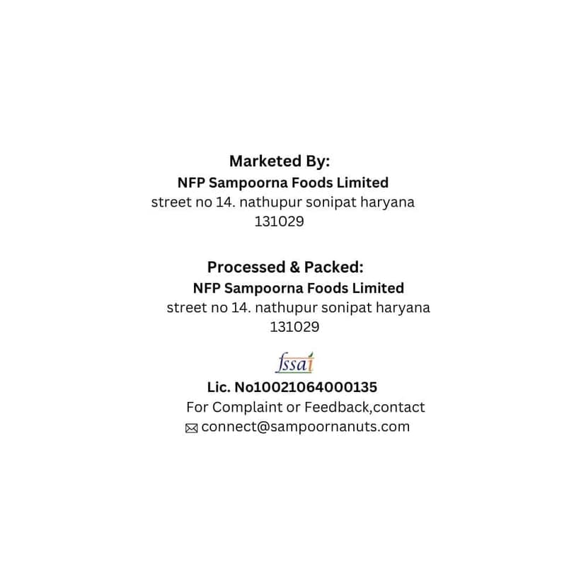 NFP SAMPOORNA Sampoorna foods Elegant & Regal Organic Premium Cashew Nuts(Kaju) Unsalted Gluten Free Dry Fruit Healthy Snack Cashews(2x250g) view 5
