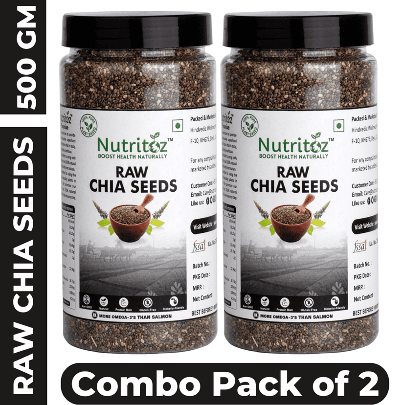 Nutritoz Natural Raw Chia Seeds For Weight Loss With Omega 3, Fiber, Zinc and Calcium Rich view 5