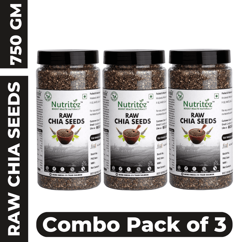 Nutritoz Natural Raw Chia Seeds For Weight Loss With Omega 3, Fiber, Zinc and Calcium Rich view 6