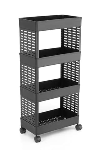 Dillard's Plastic Multipurpose 4-Tier Floor Mount Corner Shelf Kitchen Organizer Rack/Storage Shelf/Dish
