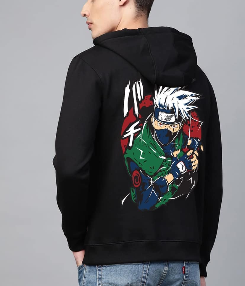 SCOTT FINCHER Men's Black Printed Black Hoodie : AA(RSHOD)BLACK_132