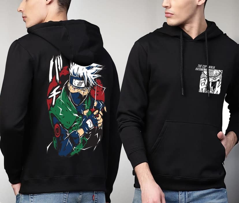 SCOTT FINCHER Men's Black Printed Black Hoodie : AA(RSHOD)BLACK_132 view 3