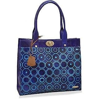 arpera Geometric Genuine Leather Office Bag Blue C11524-5A