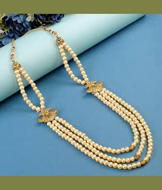 pearl beads Dulha groom sherwani Necklace/Moti Mala for Men for wedding | Exquisite Groom Mala | Perfect for Grooms