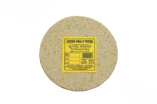 Royal Papad Green Chilly Papad 400g, 100% Veg | Urad Dal Papad | Spicy Green Chilli Ready to Fry Crispy Snack | Traditional Indian Premium Papad for Meals & Tea Time - 400 gm