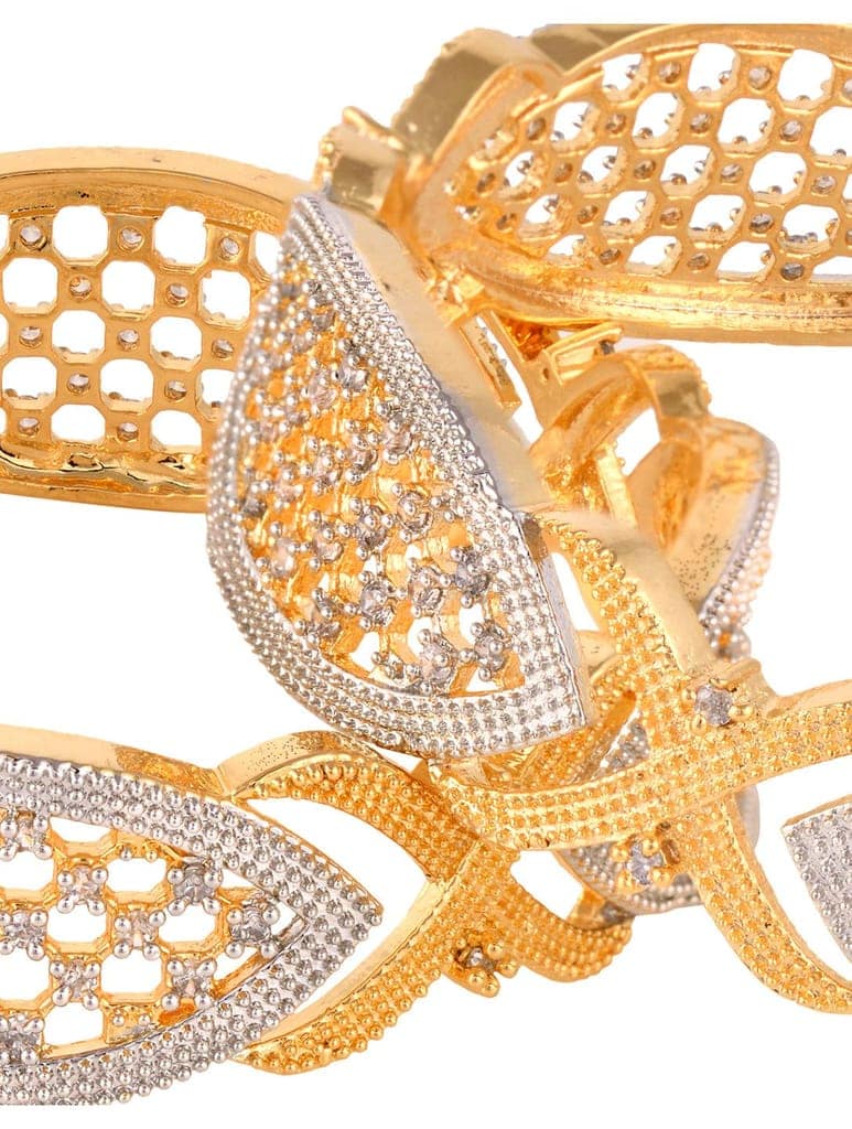Set of 2 Dual Gold Plated Modern Blend Hand Crafted Bangles Set view 8