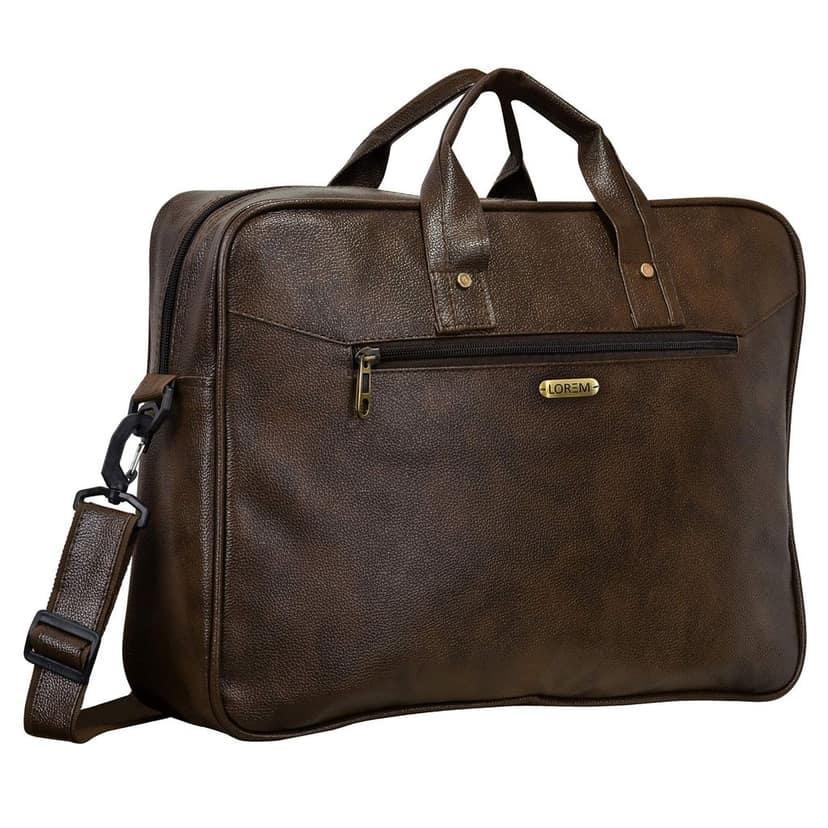 LOREM Tan Color Faux Leather 10L Laptop Messenger Bag For Men & Women BG09 view 4