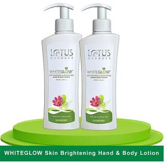 Lotus Herbals Whiteglow Skin Brightening Hand Body Lotion Spf 25 Pa+++ ,400Ml ( Pack Of 2 )