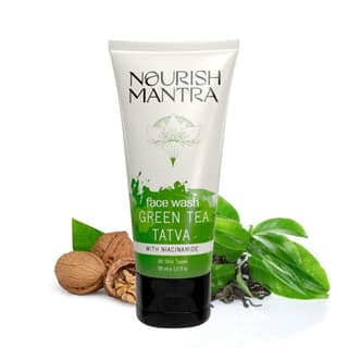 Nourish Mantra- Green Tea Tatva Face Wash (50 ml) | Formulated with Green Tea Walnut Powder & Niacinamide| Face Wash For All Skin Types | 2-in-1 Exfoliator & Face Cleanser for face |Paraben