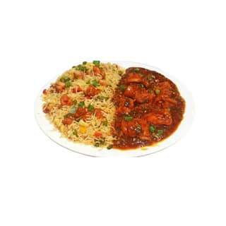 Chicken Manchurian Rice with Gravy Half