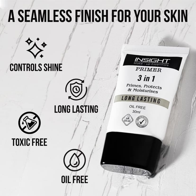 3 In 1 Makeup Primer for Face, Long Lasting Foundation Base, Pore Blurring & Pore Minimizer Primer, Oil Control, Waterproof, Sweat Proof, Lightweight Face Makeup Base for Women view 2