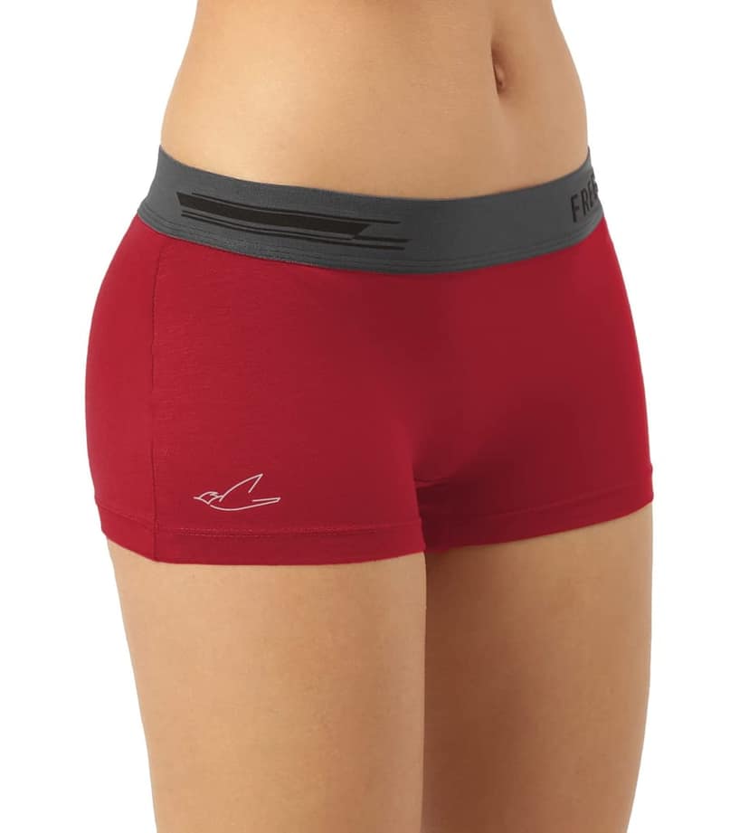 Freecultr Women's Underwear Antibacterial Micromodal Airsoft | Boy Short - Non-Itch, No Chafing, Sweat-Proof Comfort Pack of 1-Sassy Red view 7