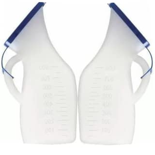 Tan45 Urine Pot for Women in Bed Patient, Female Urinal Collector With Lid, Pack Of 2 (800 ml Each)