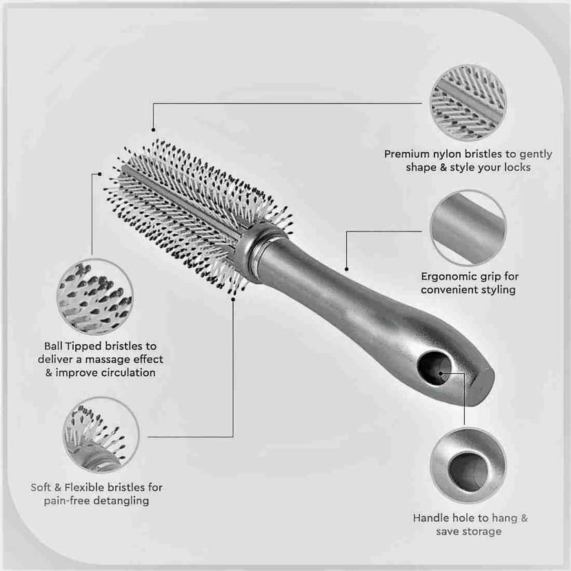 2-Pack Professional Hair Brush Set for Women And Men, Detangling Hair Brush with Soft Nylon Bristles and Non-Slip Handle, Perfect for All Hair Types view 3