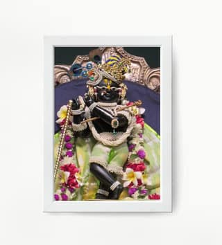 NOKKES Radha Raman Ji Vrindavan Radha Raman Thakur Ji White Photo Frames Religious Photo frame 5X7 Inch Photo Frame_QWW96