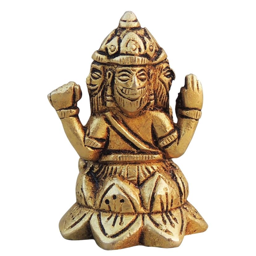 Brass Brahma Ji God Idol Statue � Lord Brahma Brass Murti Home Decor, Height : 2.2 Inch (BSMAS1397 B) view 3