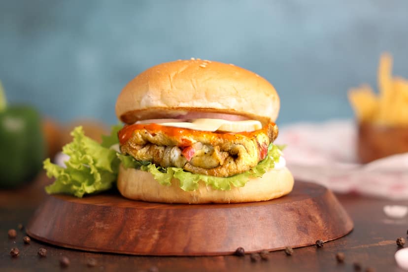 Egg and cheese burger