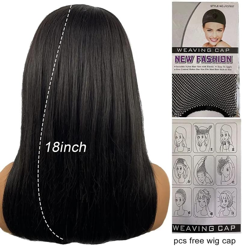 Akashkrishna Hair Wig Dark Brown Synthetic Hair Women's Wig Long Straight Layered and Heat Resistant With Comb view 6