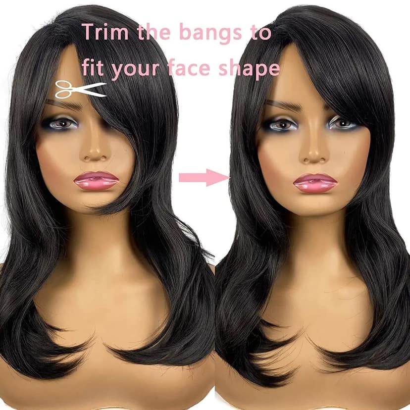 Akashkrishna Hair Wig Dark Brown Synthetic Hair Women's Wig Long Straight Layered and Heat Resistant With Comb view 7