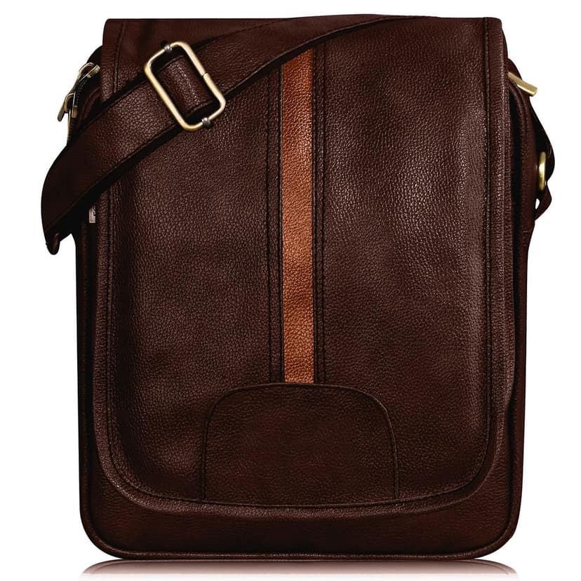 LOREM Tan Casual Faux Leather Cross Body Sling Bag For Men SL01-SL10