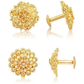 luv fashion Tradtional 1gm stud gold n micron plated combo.