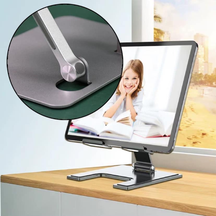 Tablet Stand Metal Alloy Adjustable Bracket, Suitable For tablet Computers for Desk Ergonomic Foldable Metal Tablet Holder/Tablets/Mobile Phones view 7