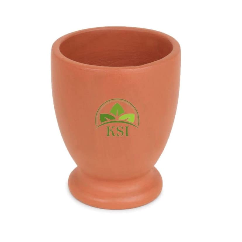 KSI Handcrafted Clay Water Glass Handmade Earthen Clay Drinking Glass (Glass Set of 2) view 2