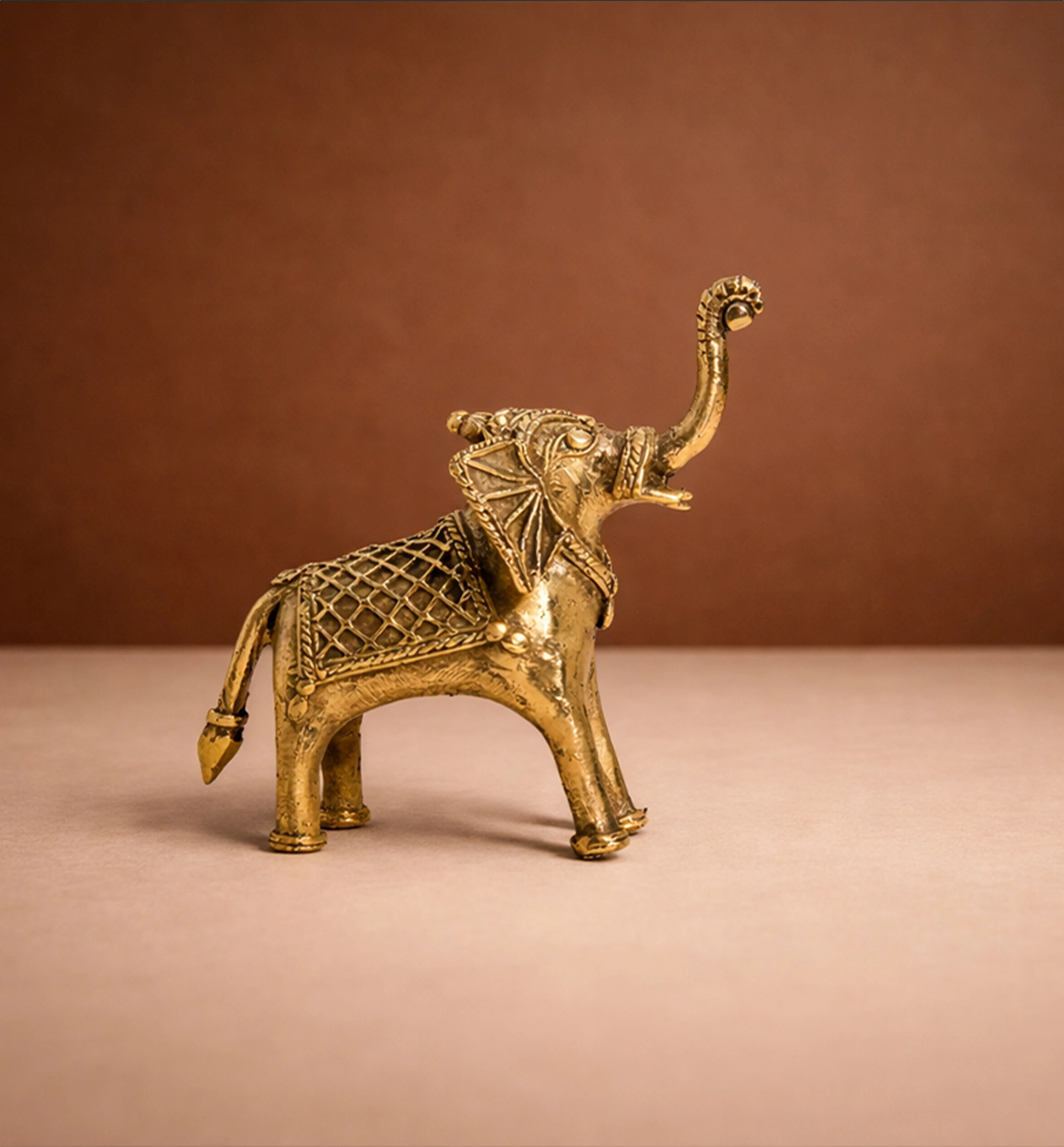 Handcrafted Bhareva Brass Elephant Showpiece