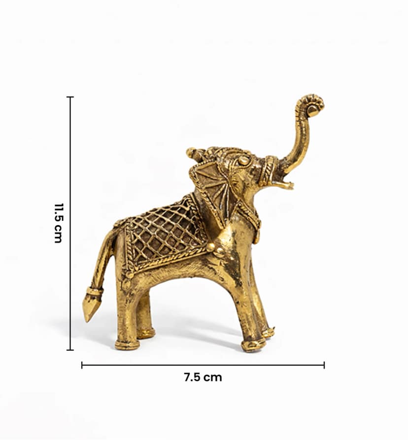 Handcrafted Bhareva Brass Elephant Showpiece view 7
