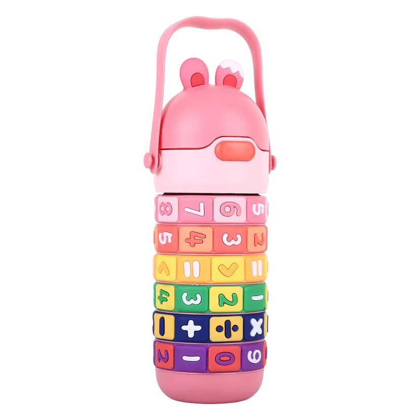 Stainless Steel Sipper Bottles Interactive Rotating Math Puzzle 500ml
