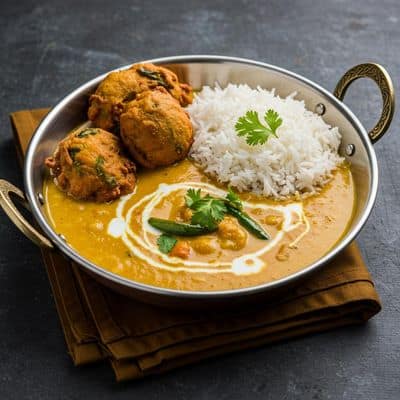 Kadhi Pakora + Plain Rice