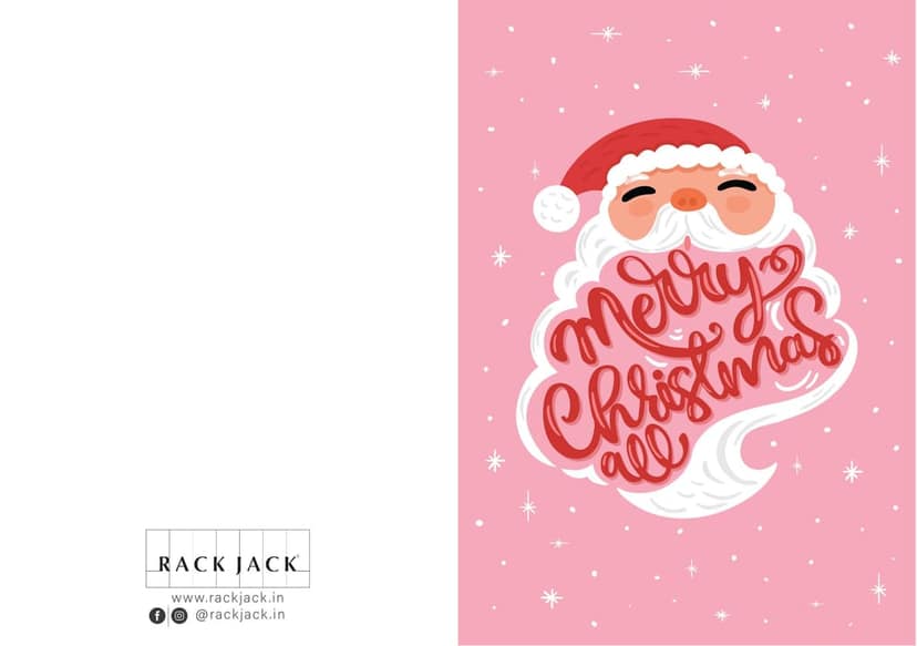Rack Jack Funny Christmas Xmas Greeting Card for Secret Santa Gifts New Year Friends Family Colleagues with Pastel Envelope - Merry Christmas All view 2
