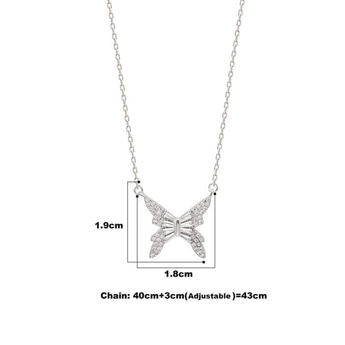 Silver Butterfly Charm Necklace view 4