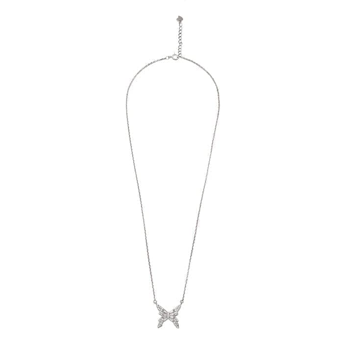 Silver Butterfly Charm Necklace view 5