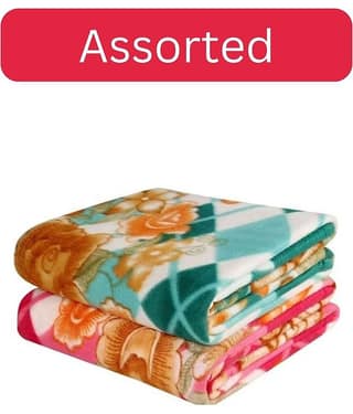 Welhouse Fleece Floral Single Bed Blanket ( 222 cm x 150 cm ) - Multicolor ( Pack of 2 ) Assorted