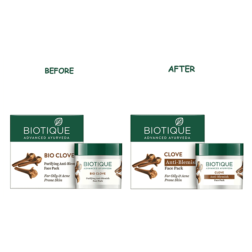 Biotique Oil Control Anti-Blemish Face Pack - Clove, For Oily & Acne Prone, 75 G view 2